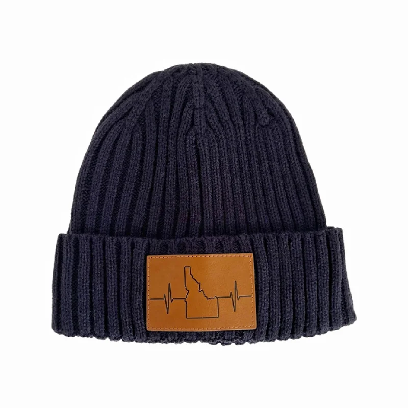 Beanies for stylish mountain trips-Idaho Beanie | Ribbed Cuff | Navy