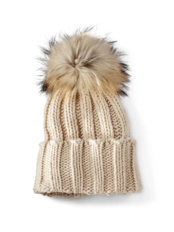 Beanies for seasonal fashion-Wide Rib Cashmere Knit Hat