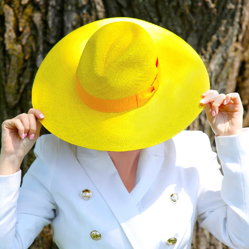 Beanies for snowy holiday adventures-NA332111-Yellow Ladies Panama Straw Hat