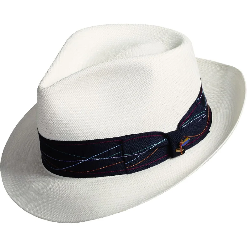 Beanies with thick knit designs-Carlos Santana Borealis Straw Fedora Hat