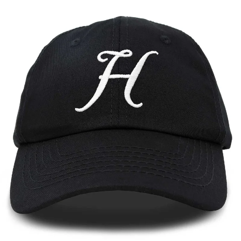 Beanies with eco-friendly materials-Dalix Initial Letter H Hat