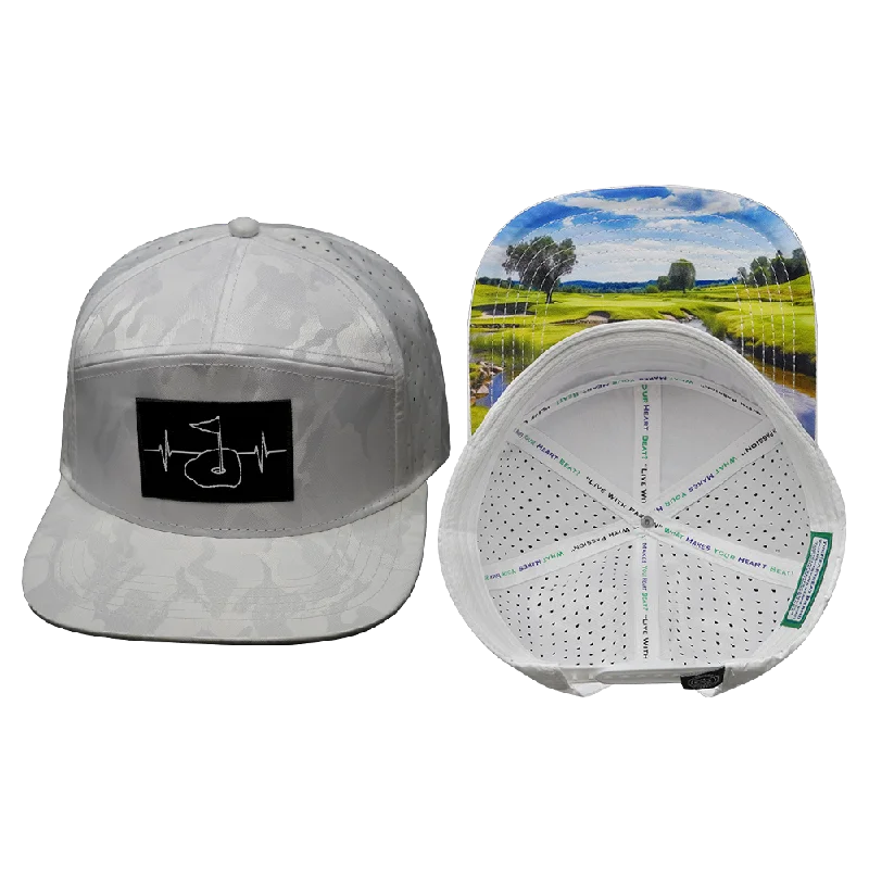 Headbands with adjustable fit-Golf Hat | Flat Bill | White Camo