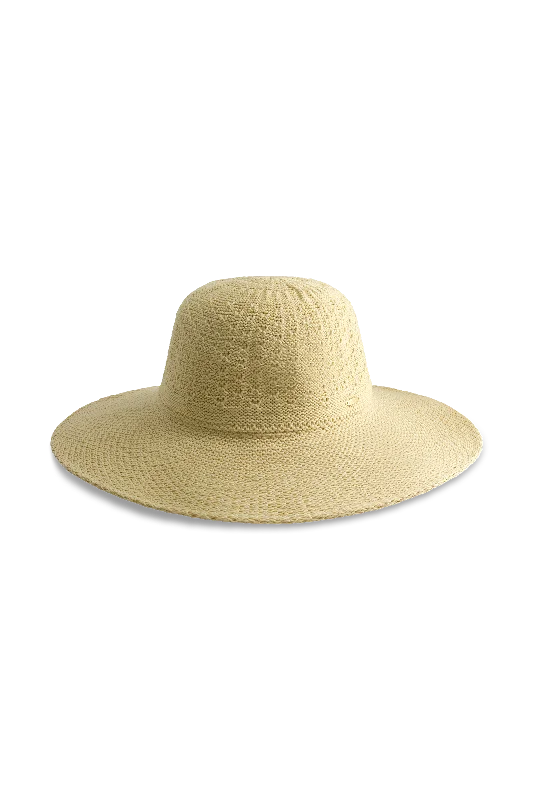 Headbands for keeping hair in place-Perla Packable Wide Brim Hat | Natural