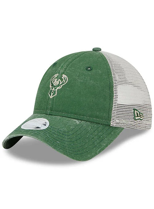 womens wool hats with trendy designs-Women's New Era 9Twenty Micro Green Milwaukee Bucks Hat