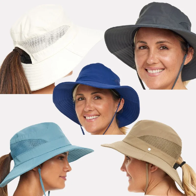 sun hat with adjustable fit for comfort-Womens Everyday Sun Hat 5 Best Sellers Bundle (Beige, Khaki, Stone, Teal, Royal Blue)