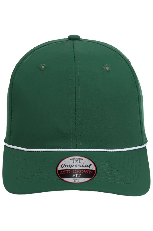 mens hats with adjustable closure-Imperial Mens The Wingman Moisture Wicking Snapback Hat - Forest Green