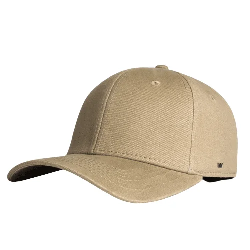 Beanies with minimalistic designs-UFLEX 6 Panel Fitted Curved Cap - Khaki