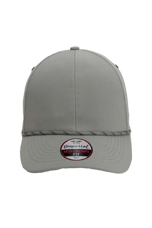 mens hats urban lifestyle-Imperial Mens The Habanero Performance Rope Adjustable Hat - Grey