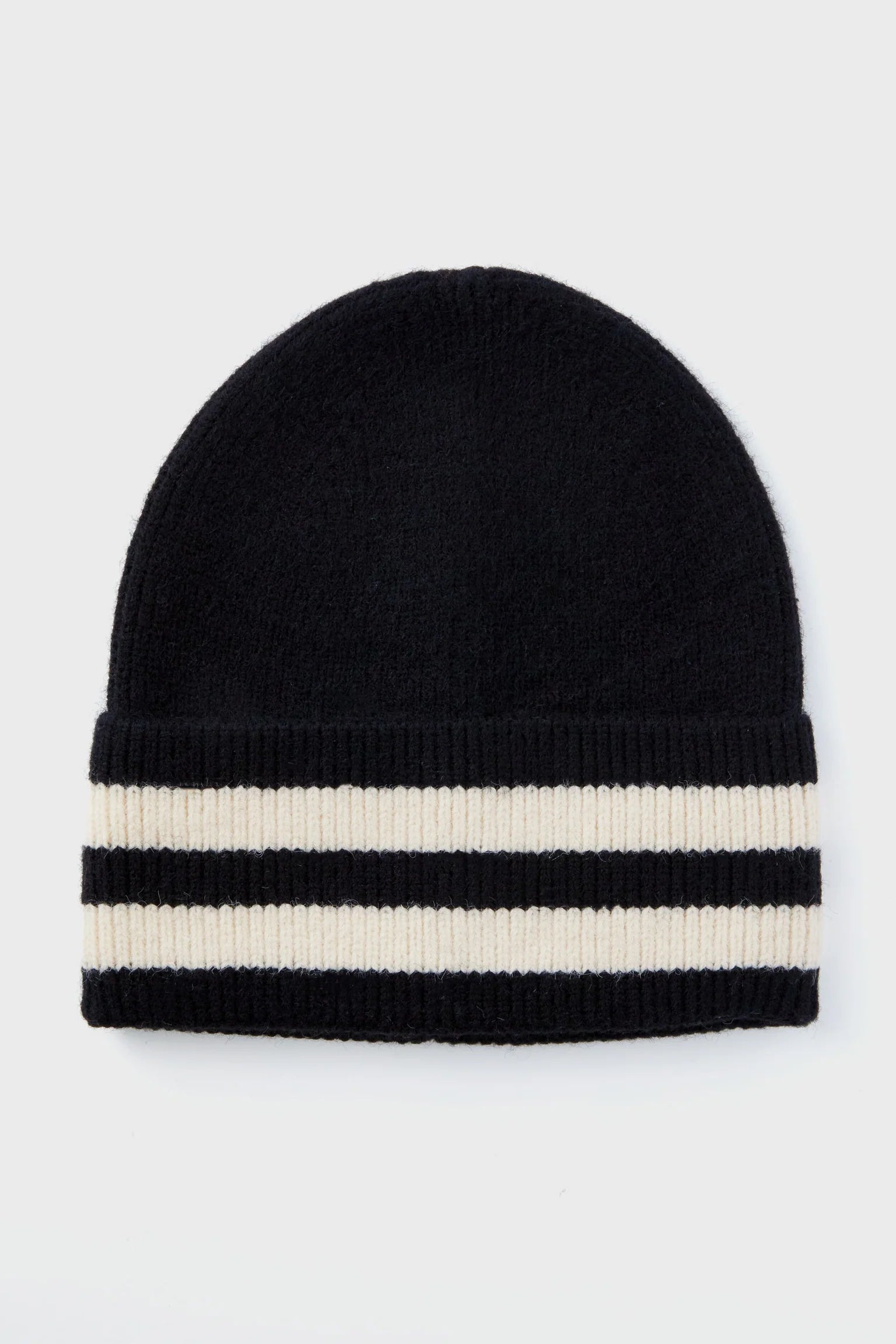 Beanies with designs-Noah Solid Stripe Beanie in Black