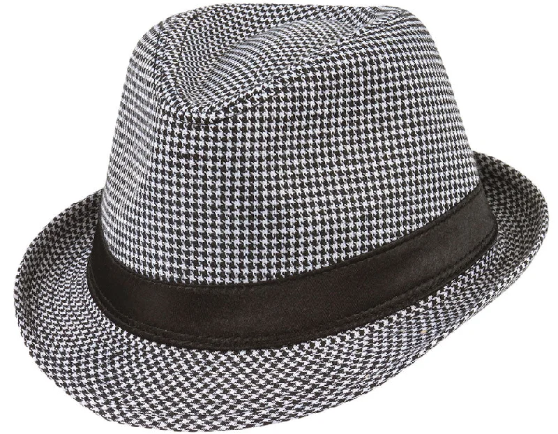 Beanies with logos-Bryant Houndstooth Cotton Fedora