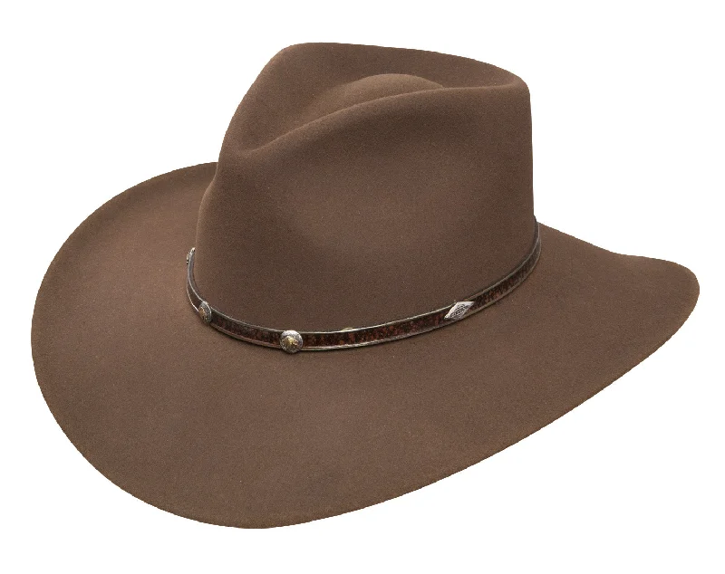 Beanies with smooth, stretchy material-Stetson Sawtooth Buffalo Felt Western Hat