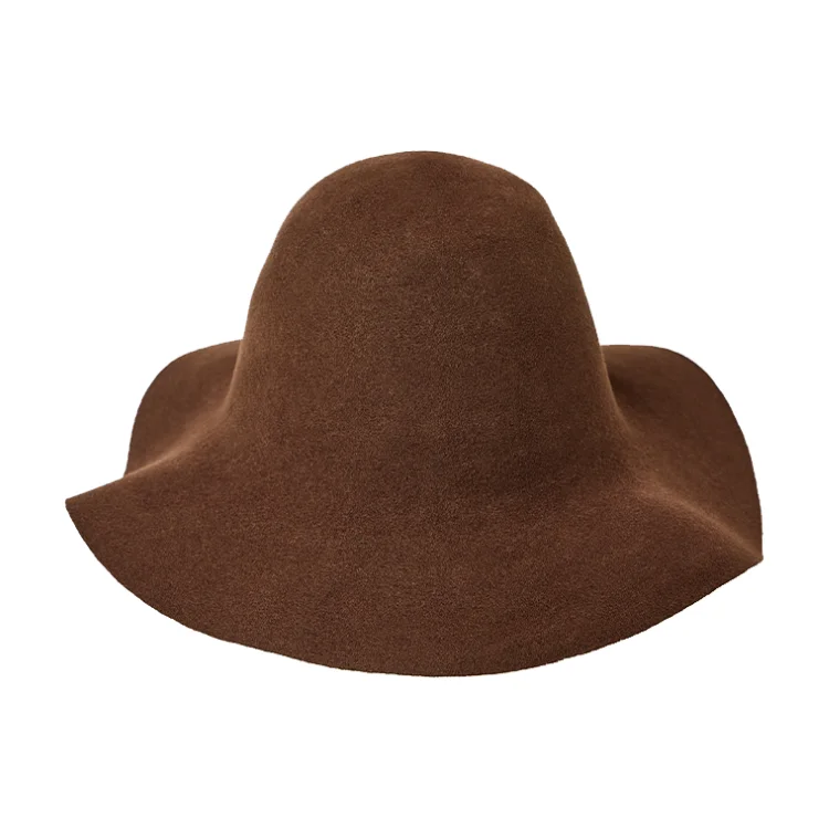 wool hats with wide brim-  GC Hats Hillbilly Nomad Wool Felt Hood Hat - Chocolate