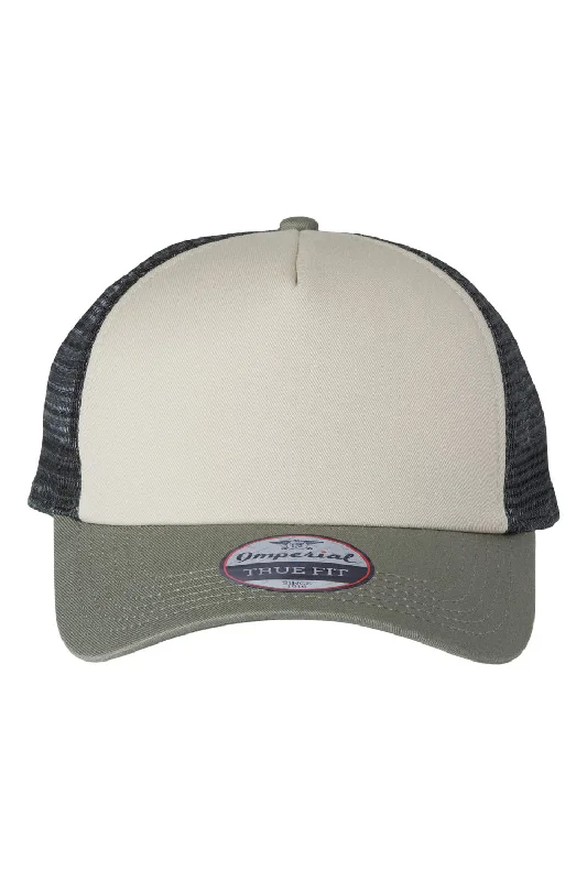 mens hats for stylish protection-Imperial Mens North Country Snapback Trucker Hat - Stone/Moss Green/Charcoal Grey