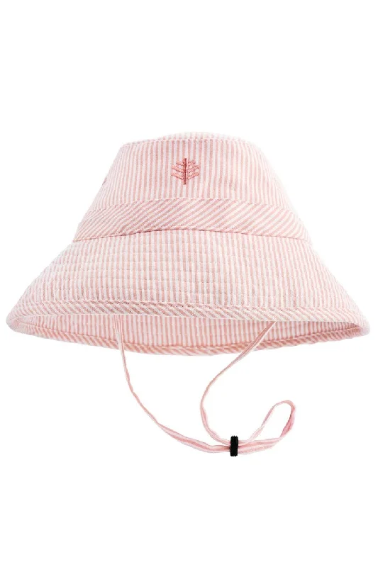 Beanies for outdoor winter fun-Toddler Taylor Chin Strap Hat | Light Pink Picnic Stripe