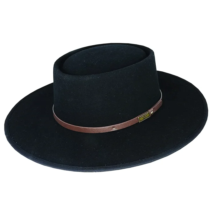 boiled wool hats for cold weather-  Flinders Jagger Wool Felt Gambler - Black