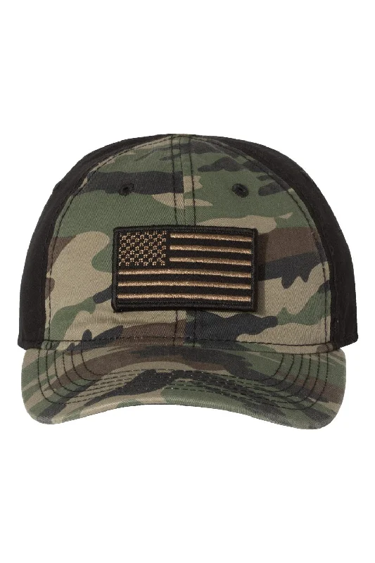 mens hats fashionable sun hats-Dri Duck Mens Tactical Adjustable Hat - Green Camo/Black