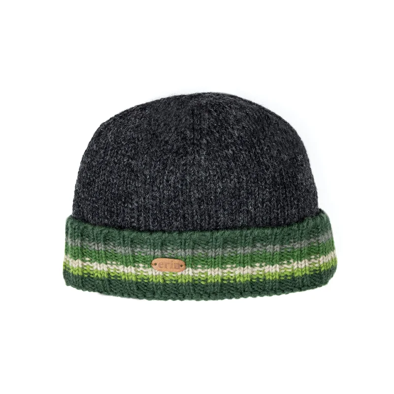 Beanies for every occasion-Rib Pullon Turnup Hat | Green