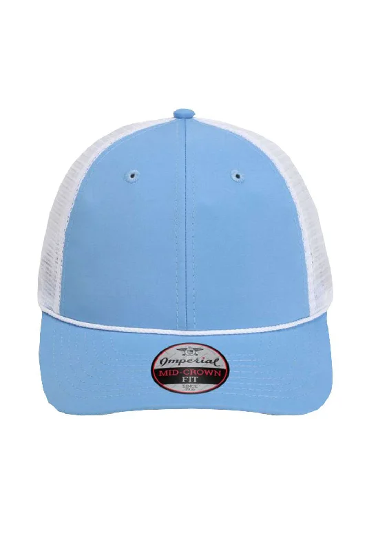 mens hats warm and cozy options-Imperial Mens The Night Owl Performance Moisture Wicking Snapback Hat - Powder Blue/White