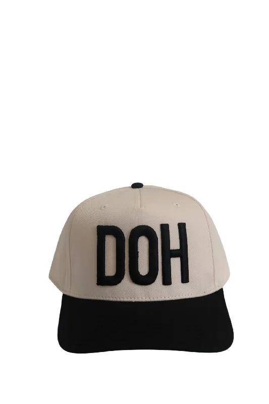 womens fashion hats for spring style-Women's Doh Hat In Cream/black