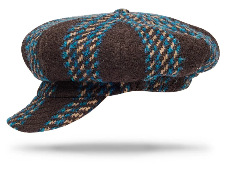 wool beanies for snow-  Newsboy Cap Wool Chocolate