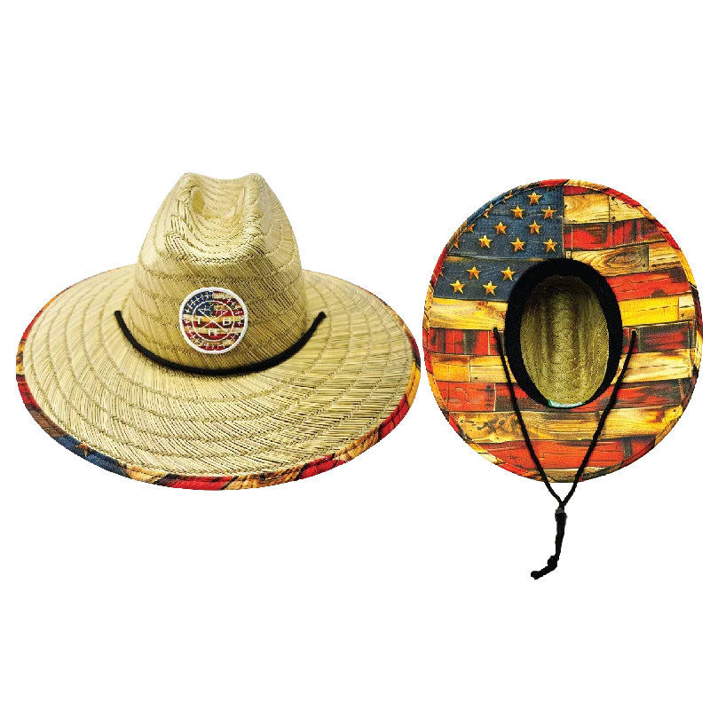 sun hat for relaxation on the beach-THB Straw | Sun Hat | Flag Stained Wood