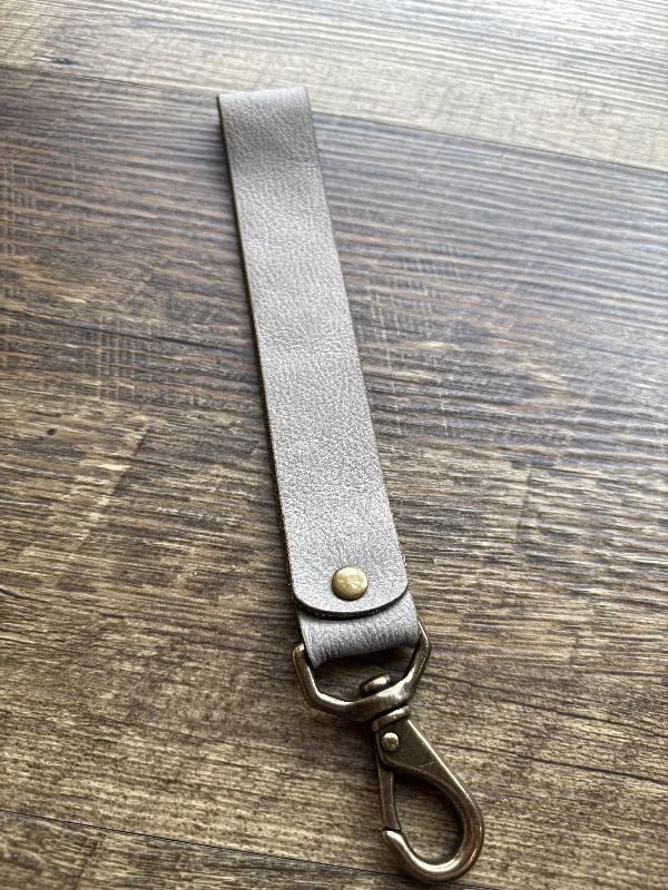 Beanies for casual wear-Leather Wristlet Keychain: Georgia