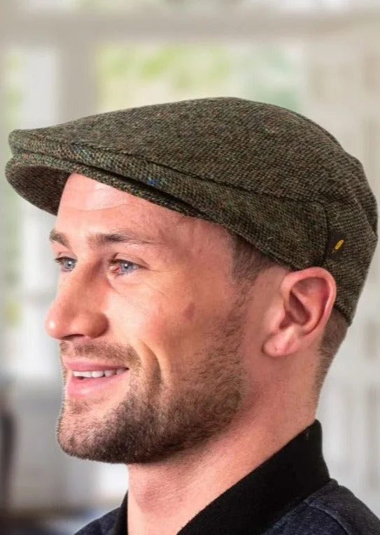 Beanies for fashionable outdoor styles-Donegal Tweed Green Flat Cap - Salt & Pepper