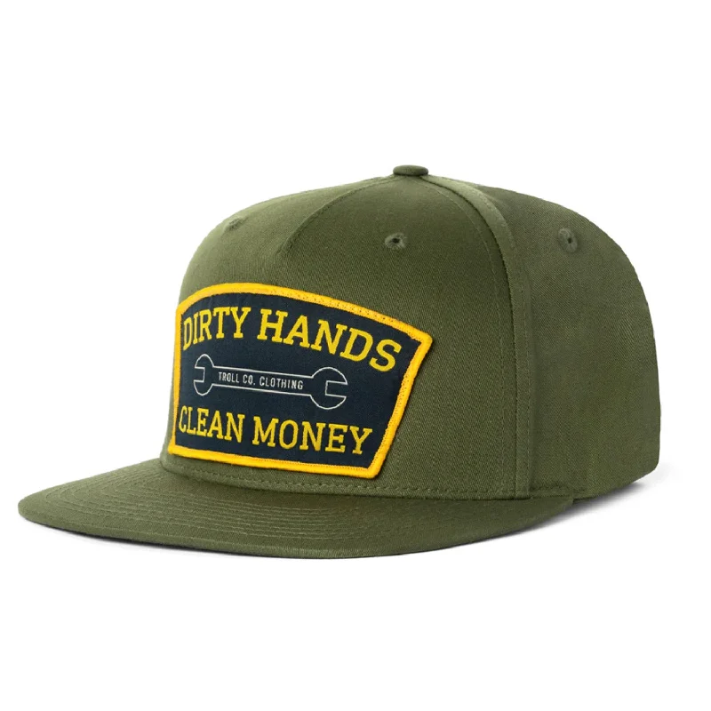 Headbands with geometric designs-Troll Co. Stalwart "Dirty Hands Clean Money" Patch Snapback Hat