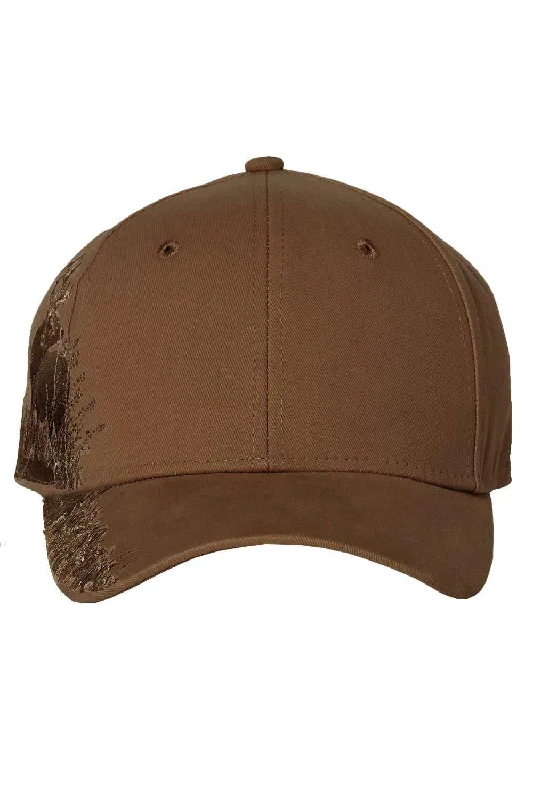 mens hats with wide brim-Dri Duck Mens Elk Adjustable Hat - Brown