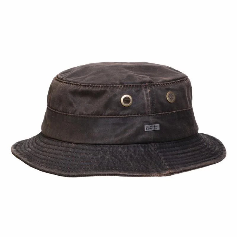 Bucket hats for summer festivals-Weathered Cotton Bucket Hat