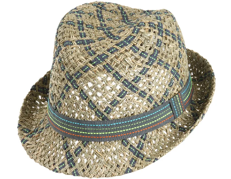 Beanies with fun patterns and colors-Cozumel Ribbon & Straw Fedora