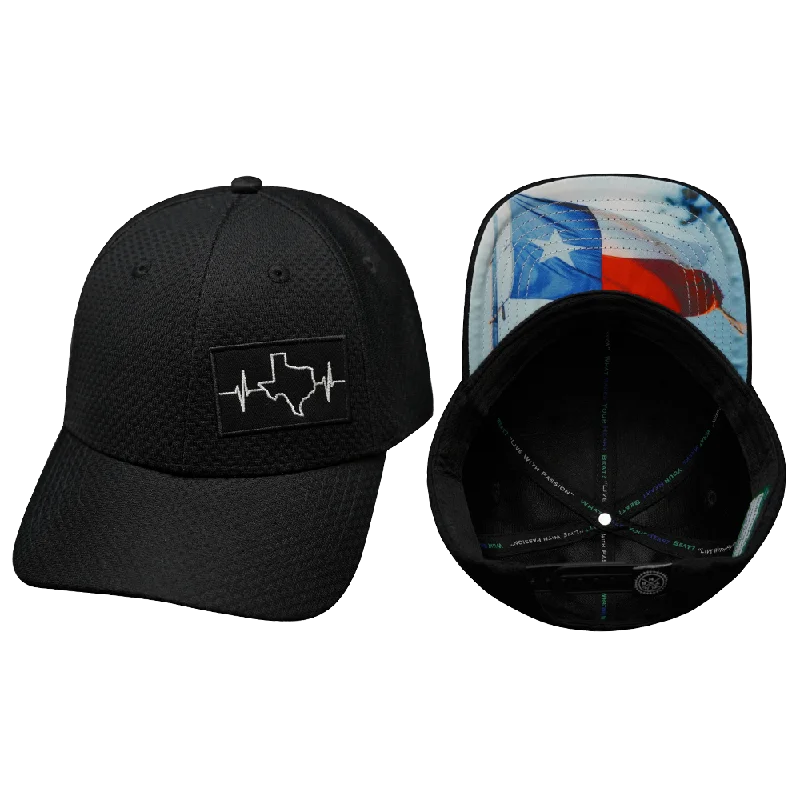 Beanies with fashionable finish-Texas Hat | Airmesh | Athletic Fit | Black