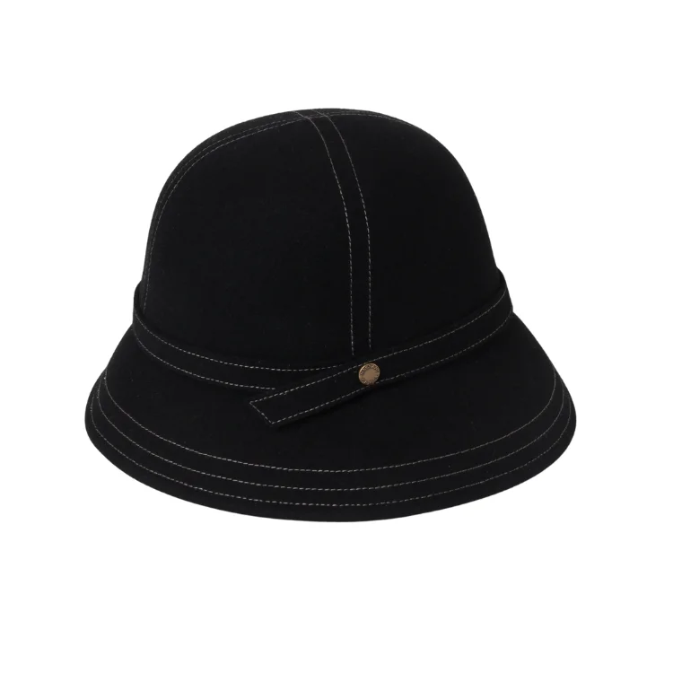 boiled wool hats-  Mossant Paris Margot Wool Bucket - Black