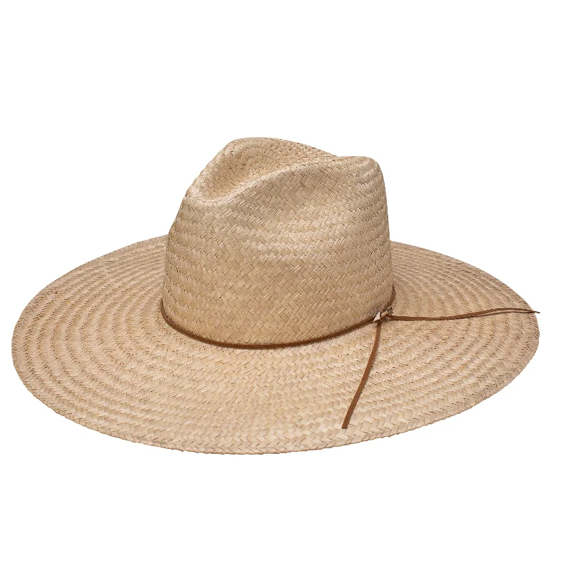 Beanies for family gatherings-Stetson The Gatherer Wide Brim Palm Straw Hat