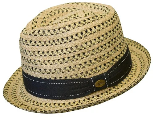 Headbands with ear protection-Conner Sewn Braid Raffia Fedora Hat