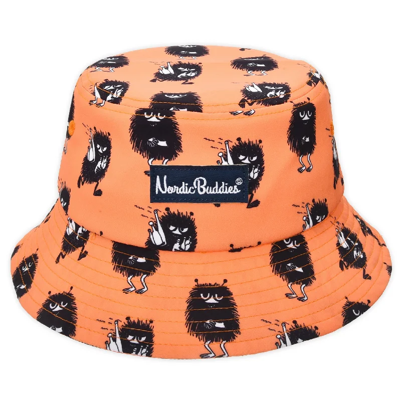 Bucket hats for outdoor activities-Stinky Plotting Nylon Bucket Hat Kids- Orange