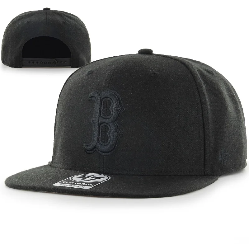 Beanies with stylish pom poms-47 Snapback - No Shot - Black on Black