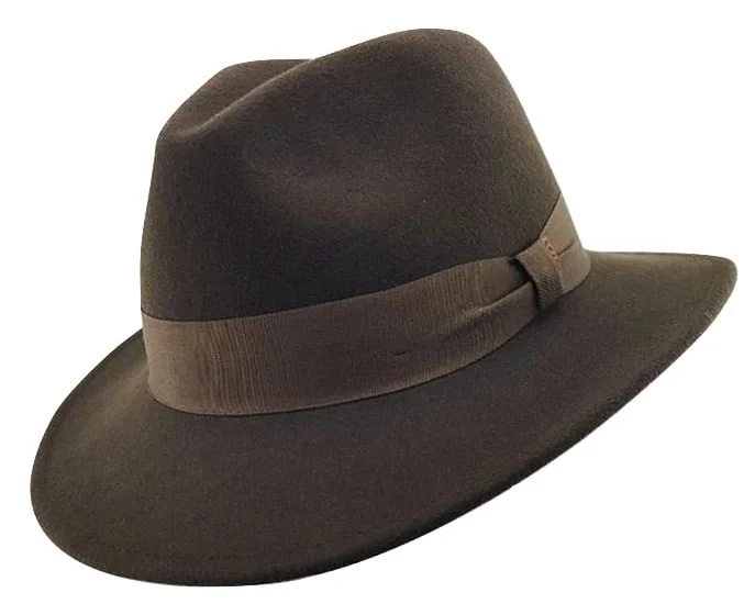 fashion wool berets-  Stanton Mens Gentleman Australian Wool Fedora - Dark Brown