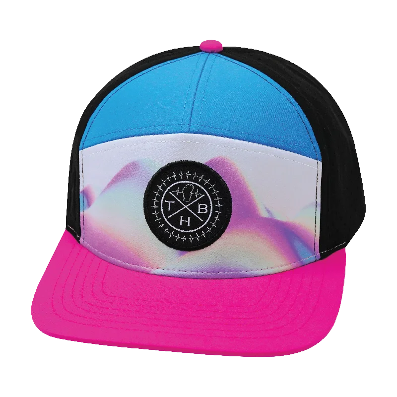 Beanies for personalized looks-Color Vibes Hat | Flat Bill | Holograph - Neon Pink - Neon Blue - Black