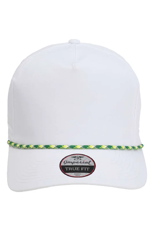 mens hats casual stylish options-Imperial Mens The Wrightson Moisture Wicking Snapback Hat - White/Green-Yellow