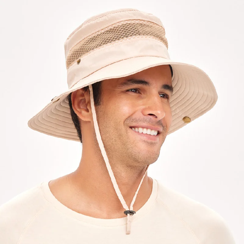 sun hat for sun coverage during outdoor activities-Mens UV Protection Foldable Sun Hat