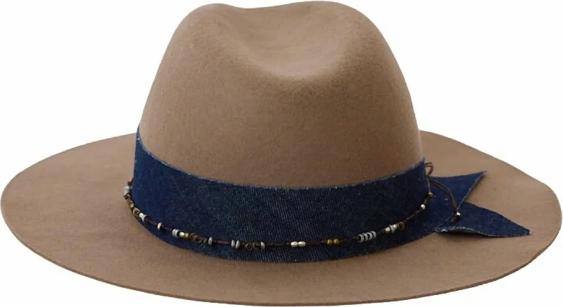 womens hats for family events-Women's Charlotte Hat In Taupe/denim