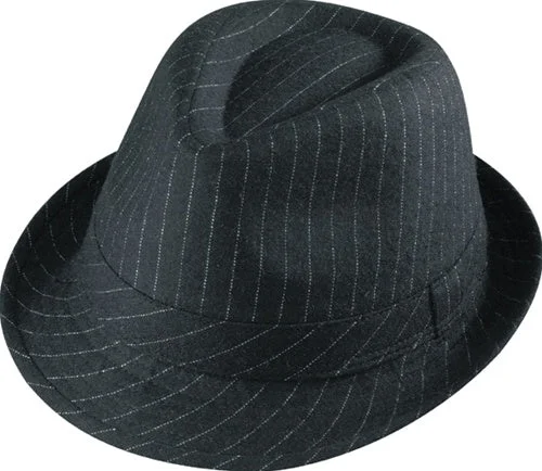 Headbands with sporty designs-Henschel Flannel Pinstripe Gentleman Fedora Hat