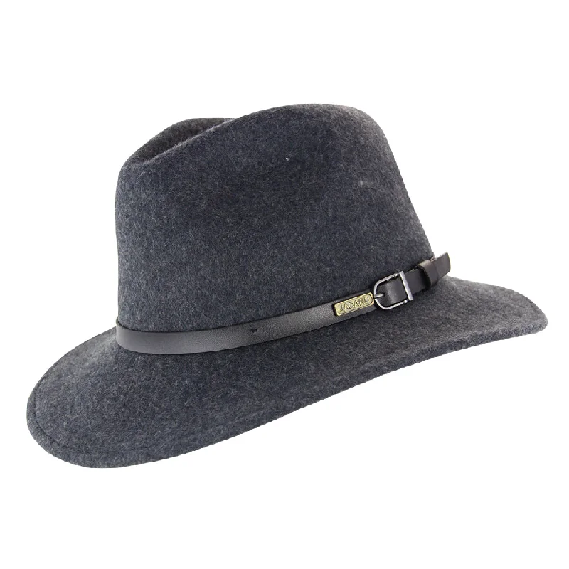 wool beret hats-  Jacaru Hats Wool Traveller - Dark Grey