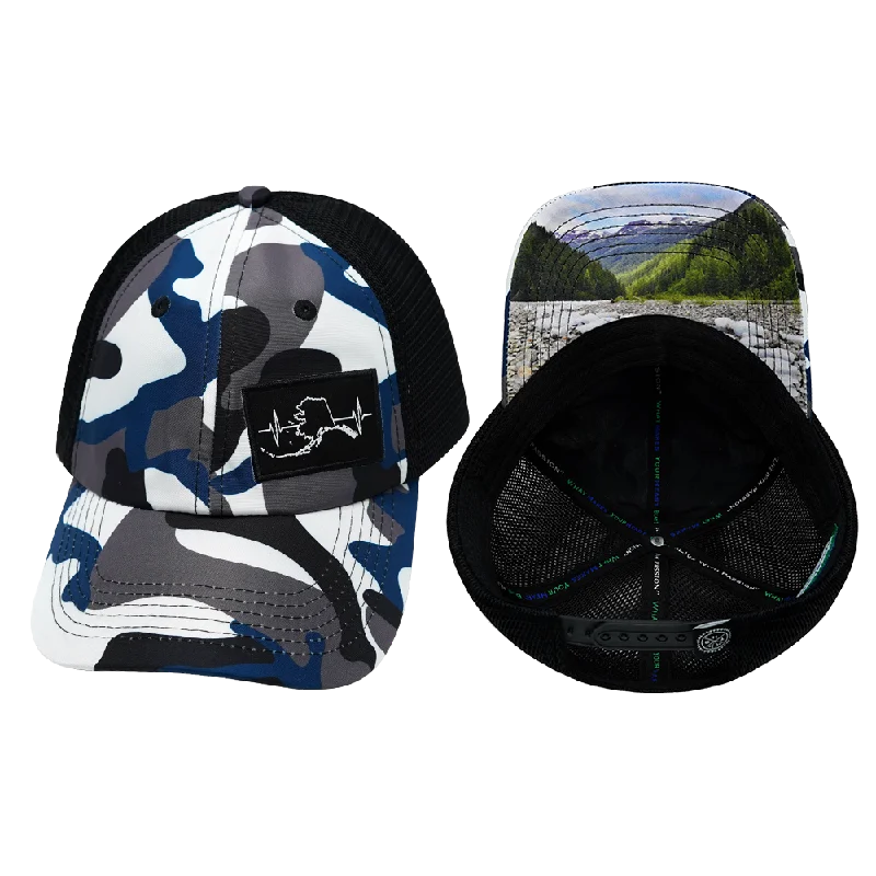 Beanies for skiing adventures-Alaska Hat | Dad Hat | Camo - White - Gray - Blue - Black