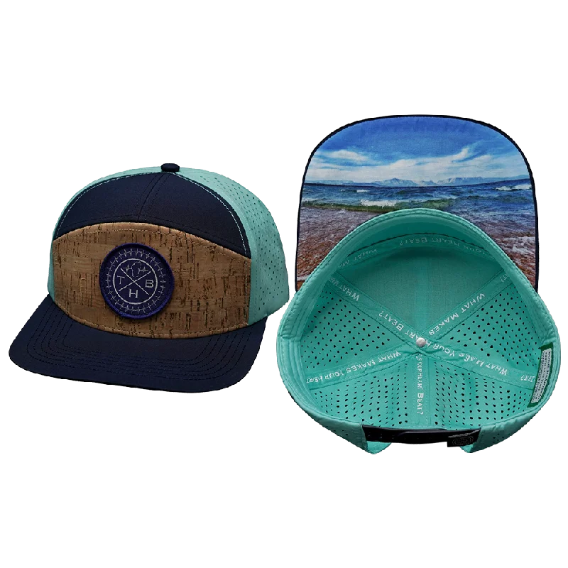 Beanies with winter-ready looks-THB Hat | Flat Bill | Cork - Navy - Teal