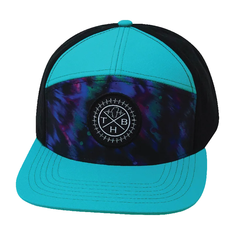 Beanies for team events-**YOUTH** Color Vibes Hat | Flat Bill | Space Dust - Neon Green Blue - Black