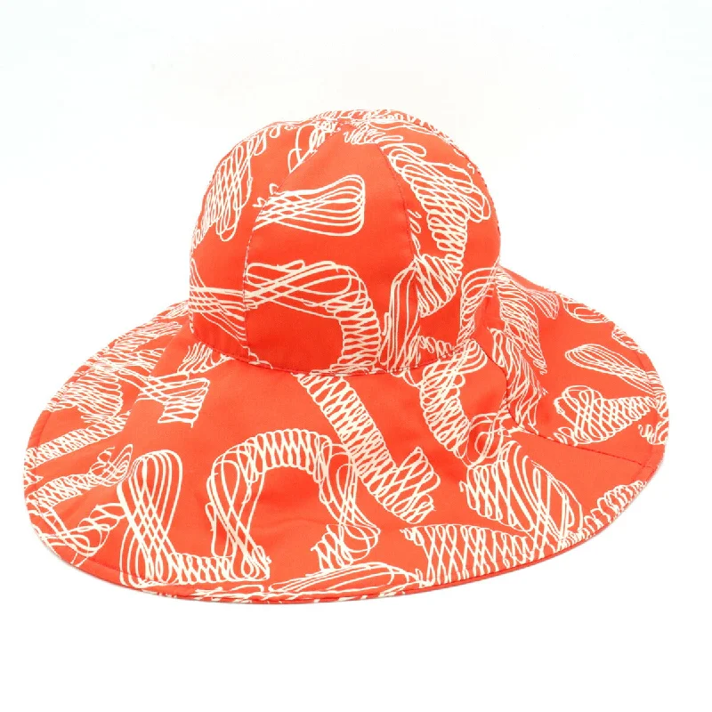 womens oversized sun hats-Chanel Coco Mark Hat Vermilion White