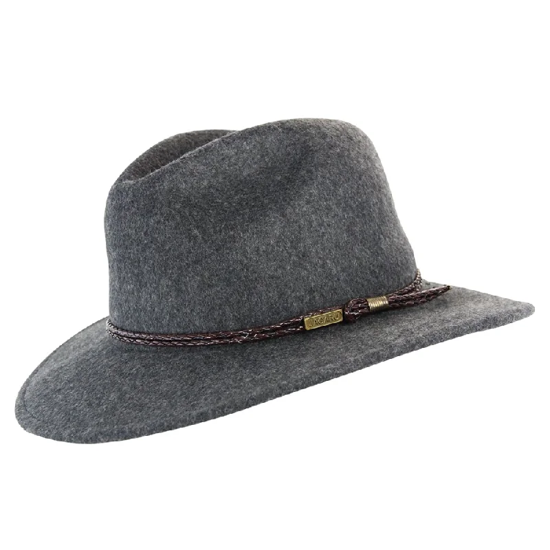 Beanies with sporty accents-Jacaru Hats Outback Fedora - Dark Grey