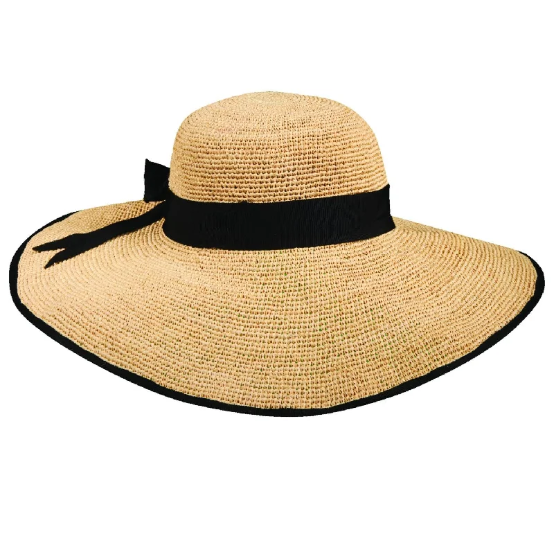 sun hat with adjustable strap-Callanan Crocheted Raffia Sun Hat